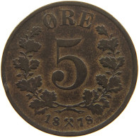 NORWAY 5 ÖRE 1878 Oscar II. (1872-1907) #c021 0063 - Norvège