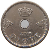 NORWAY 50 ÖRE 1948 HAAKON VII. 1905-1957 DOUBLE STRUCK 4 #a062 0109 - Norvège