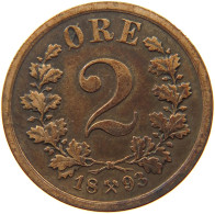 NORWAY 2 ORE 1893 Oscar II. (1872-1907) #t149 0285 - Norvège