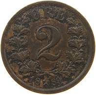 NORWAY 2 ORE 1889 Oscar II. (1872-1907) #t149 0281 - Norvège