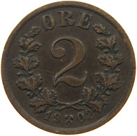 NORWAY 2 ORE 1902 Oscar II. (1872-1907) #t149 0279 - Norvège