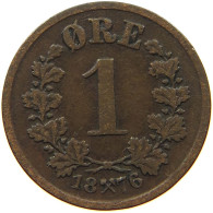 NORWAY ORE 1876 Oscar II. (1872-1907) #t148 0999 - Norvège