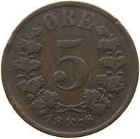 NORWAY 5 ORE 1878 Oscar II. (1872-1907) #t149 0137 - Norvège