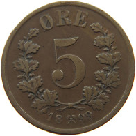 NORWAY 5 ORE 1899 Oscar II. (1872-1907) #t149 0133 - Norvège