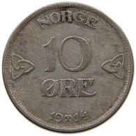 NORWAY 10 ORE 1914 HAKON VII. 1905-1957 #t148 0837 - Norvège