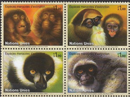 UNITED NATIONS Geneva 561-564,unused - Chimpanzés