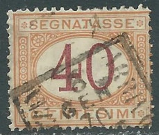 1870-74 REGNO SEGNATASSE USATO 40 CENT 3° GIORNO DI EMISSIONE - RC33 - Segnatasse