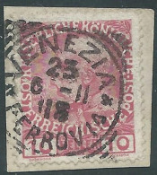 1916-18 AUSTRIA 10 H ANNULLO VENEZIA FERROVIA - RC34-7 - Venezia Giulia