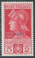 1930 EGEO RODI FERRUCCI 5 LIRE MH * - RC12-10 - Egeo (Rodi)