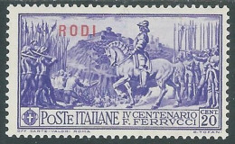 1930 EGEO RODI FERRUCCI 20 CENT MH * - RC12-10 - Egeo (Rodi)