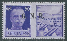 1944 RSI PROPAGANDA DI GUERRA GNR 50 CENT III TIPO MNH ** - RC13-6 - War Propaganda