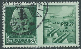 1944 RSI PROPAGANDA DI GUERRA USATO 25 CENT - RC13-7 - Propagande De Guerre