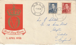 Norway 1958 First Day Cover SG NO475/481 #2 - Briefe U. Dokumente