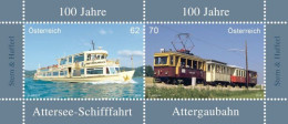 Austria Österreich L'Autriche 2013 Transport Company Stern And Hafferl 100 Ann Train Tram Ship Block MNH - Strassenbahnen