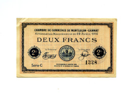 2 Francs Chambre De Commerce Montluçon Gannat 1916 - Bons & Nécessité