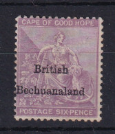 Bechuanaland: 1885/87   Hope 'British Bechuanaland' OVPT   SG7   6d    MH - 1885-1895 Crown Colony