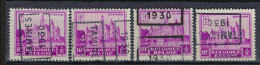 Nr. 308 Kasteel Bornem Voorafstempeling Nr. 5992 A B C En D TAMINES 1930 ; Staat Zie Scan ! LOT 353 - Roulettes 1930-..