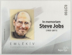 Hungary Hongrie Ungarn 2012 Steve Jobs Memoriam Official Non-postage Block MNH - Informatique