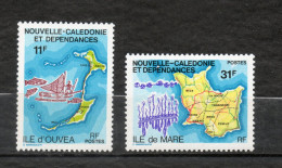 Nlle CALEDONIE N° 426 + 427  NEUFS AVEC CHARNIERES  COTE 3.30€   ILE CARTE BATEAUX - Unused Stamps