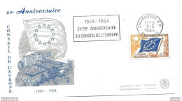 245 - 32 - Enveloppe Conseil De L'Europe Avec Oblit Mécanique "XVème Anniv Du Conseil De L'Europe 1964" - Europese Gedachte