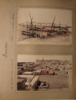 4 Photo 1890's Tunisie Sousse Le Port Remparts Casbah Kairouan Sidi Okba Mosquée Tirage Albuminé Albumen Print Vintage - Plaatsen