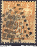 FRANCE SAGE 25c BISTRE JAUNE N° 92 AVEC OBLITERATION GC 5104 SHANGHAI CHINE - 1876-1898 Sage (Type II)