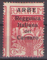 1920 ARBE REGGENZA DEL CARNARO II TIPO 10 CENT MH * - ORIGINAL - Arbe & Veglia