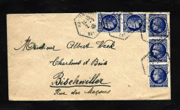 Envel  Oblit  BAS RHIN  1946  Avec   60 C Ceres De Mazelin X 5 - Covers & Documents