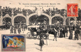13 - Marseille Exposition D'Electricité 1908 - Grand Portique Animée Vignette (Photo Ateliers Baudouin Vincent) - Electrical Trade Shows And Other