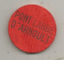 Jeton Publicitaire De Jeux De Bistrot , LOUIS ROBIN, 17, PONT L'ABBE D'ARNOULT, Rond, Orange, 2 Scans - Other & Unclassified