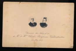 SOUVENIR DES NOCES D'OR Mr ET Mme CH.BERGMANS - VANDERSTRAETEN 21 MAI 1907  16 X 10 CM   2 SCANS - Mariage