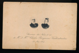 SOUVENIR DES NOCES D'OR Mr ET Mme CH.BERGMANS - VANDERSTRAETEN 21 MAI 1907  16 X 10 CM   2 SCANS - Wedding