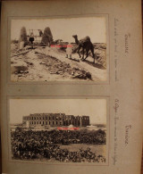 4 Photo 1890's Tunisie Bizerte Ancienne Darse Marché Arabe El Djem Puit Traction Tirage Albuminé Albumen Print Vintage - Plaatsen