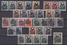 ⁕ Turkey 1951 - 1957 ⁕ RESMI Overprint On Ismet Inonu / Official - Dienstmarken ⁕ 32 Different / Used & MNH - Dienstmarken