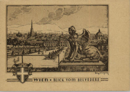 A 1000  WIEN, Blick Vom Belvedere, Künstler-Karte Heinz Wagner - Belvedere