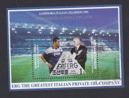 Corée 1991 , Bloc, Sampdoria Italian Champion , Voir Scan Recto Verso - Corea Del Nord