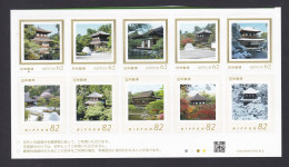 Japon Self-adhesive Stamps , Timbres Autocollants Neufs , 10 Timbres .Toit, Maison Traditionnelle Japonais  , Voir Scan - FDC