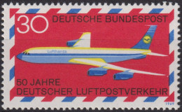 1969 Deutschland > BRD, ** Mi:DE 577, Sn:DE 994, Yt:DE PA2, " Boeing 707" - Timbres