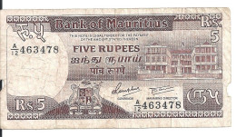 MAURICE 5 RUPEES ND1985 VG P 34 - Maurice