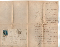 TB 4424 - 1869 - LAC - Lettre De M. BREBAUD à LYON Pour Mme  E. GOUY à LE PEAGE - DE - ROUSSILLON - 1849-1876: Période Classique