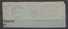 Deutsches Reich Briefstück Mit Freistempel Düsseldorf 1930 Landesbank Der Rheinprovinz - Franking Machines