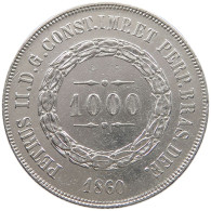 BRAZIL 1000 REIS 1860 Pedro II. 1831 - 1889 #t139 0359 - Brésil