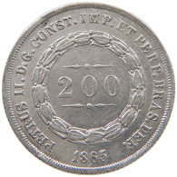 BRAZIL 200 REIS 1865/1 Pedro II. 1831 - 1889 #t139 0279 - Brésil