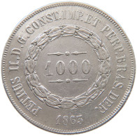BRAZIL 1000 REIS 1863 Pedro II. 1831 - 1889 #t139 0371 - Brésil