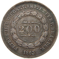 BRAZIL 200 REIS 1863 Pedro II. 1831 - 1889 #t139 0255 - Brésil