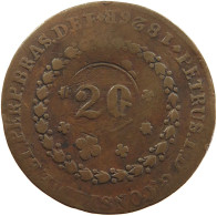 BRAZIL 40 REIS 1826 PEDRO I. (1822-1831) #a062 0199 - Brésil