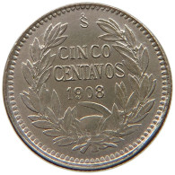 CHILE 5 CENTAVOS 1908  #t092 0579 - Chili