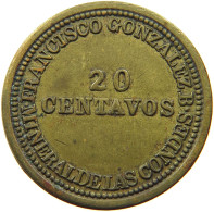 CHILE TOKEN 20 CENTAVOS  HACIENDA TOKEN 20 CENTAVOS FRANCISCO GONZALES #t060 0395 - Chile