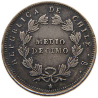 CHILE 1/2 DECIMO 1857 RARE #t059 0543 - Cile