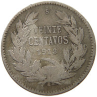 CHILE 20 CENTAVOS 1913  #s074 0545 - Chile